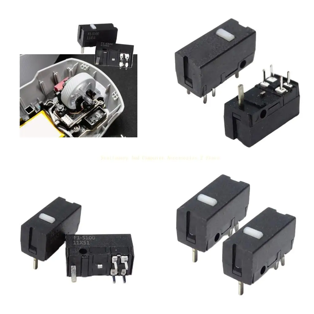 2Pcs Opticals Mouse MicroSwitch FE F1S100 Mouse Button Fretting Switches for ROG III Point 36K，ROG Chakram Black