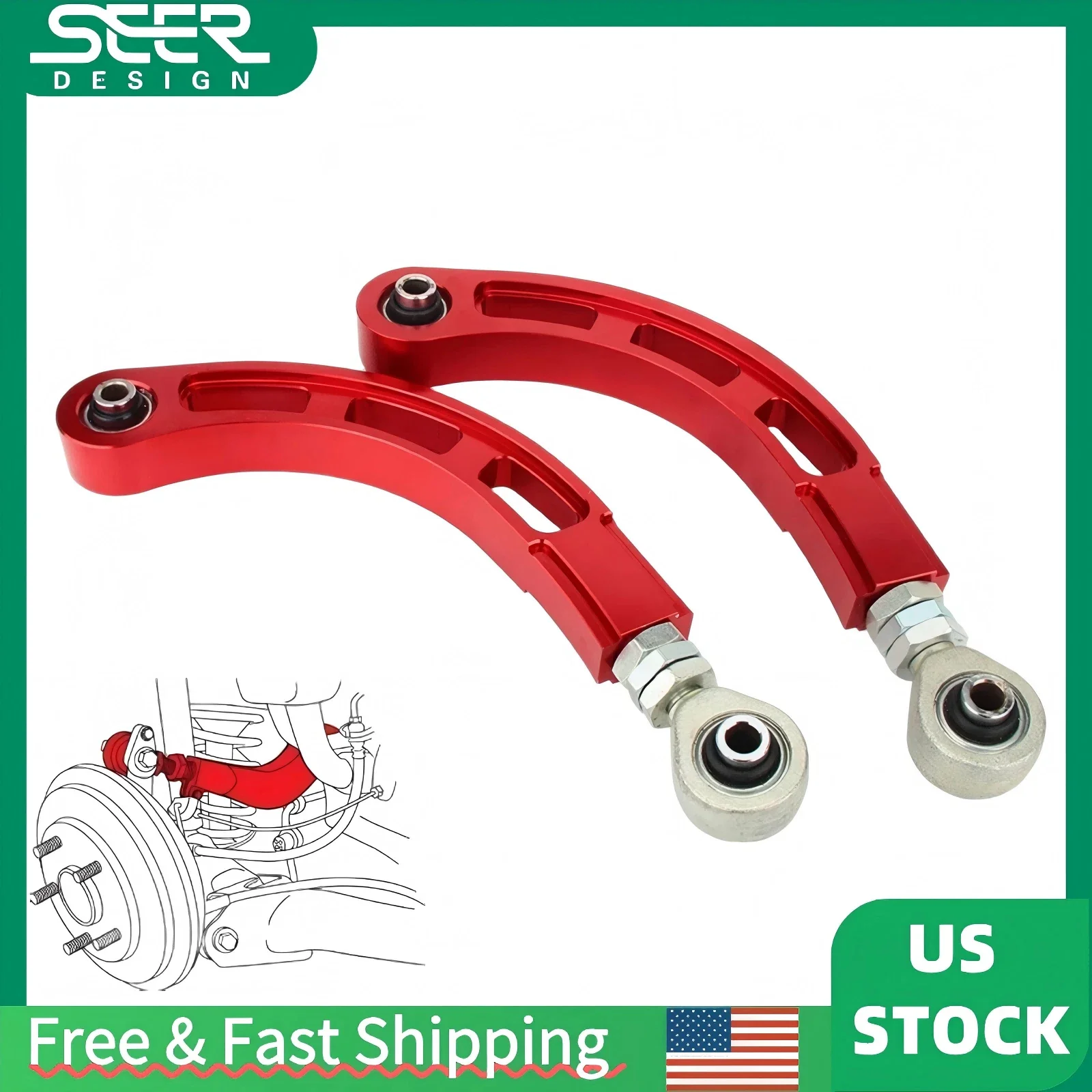 

Aluminium Car Rear Camber Kits Lower Control Arm Camber Arm Kit for Honda Civic DX/LX/EX/SI FG2 FD 2006-2010 Car Accessories