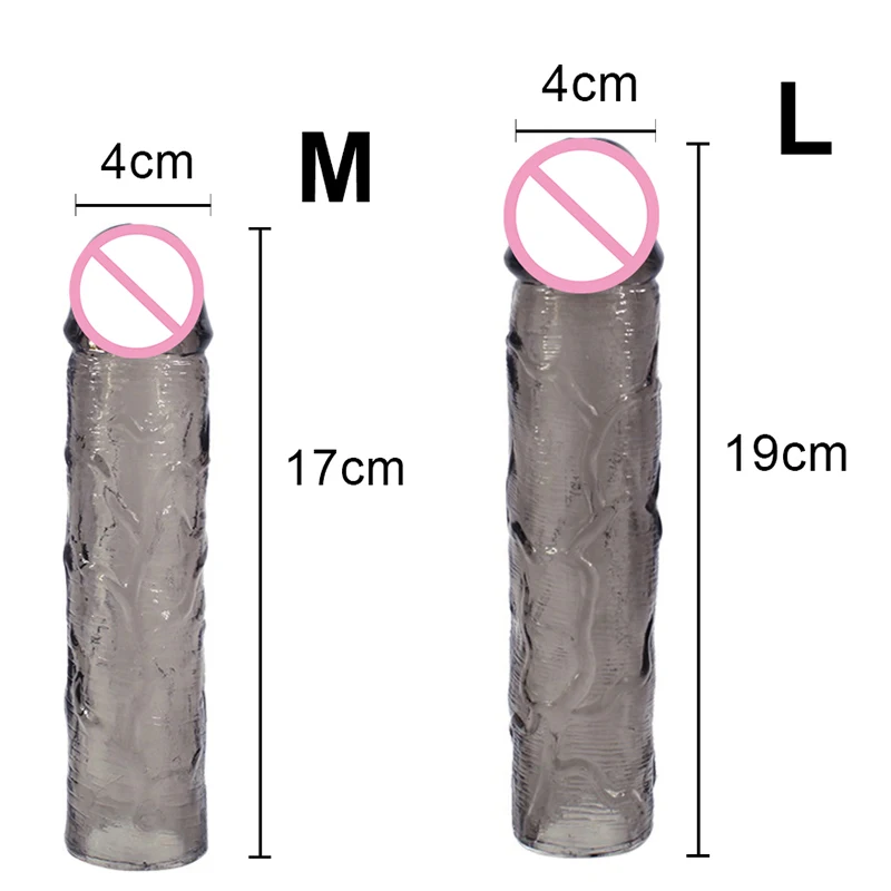 Man Nuo Huge Penis Enlargement Sleeve Extender Delay Ejaculation Reusable Condoms Realistic Cock Sleeve Adults Sex Toys For Men