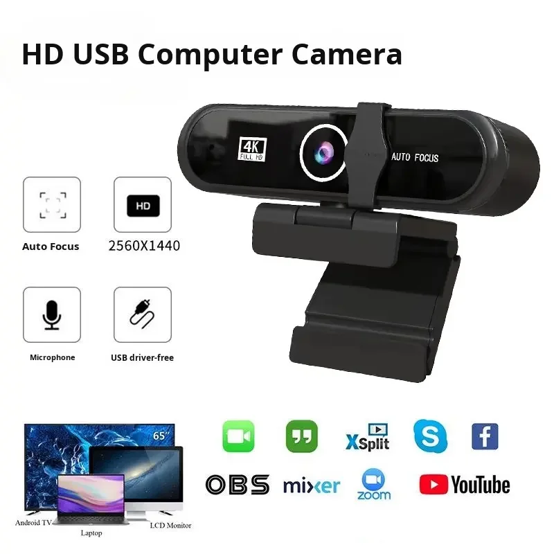 1080P HD Autofocus Webcam USB No Driver Plug and Play Live Streaming Video Camera Online Meeting Web Cam for PC Laptop