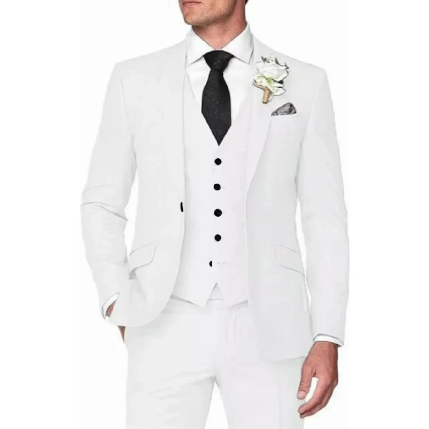 2024 Classic Men\'s Suit Men Costumes Colorful  Tuxedo Blazer Vest And Pants 3 Pieces Single Button Costumes High Quality