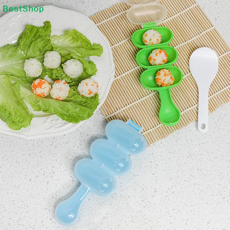 ★Rice Ball Shaker Diy Rice Baller Shakers Lunch Maker Mould Onigiri Mold Sushi Meatball 3 Even Ball Shaped Kitchen Tools Rice