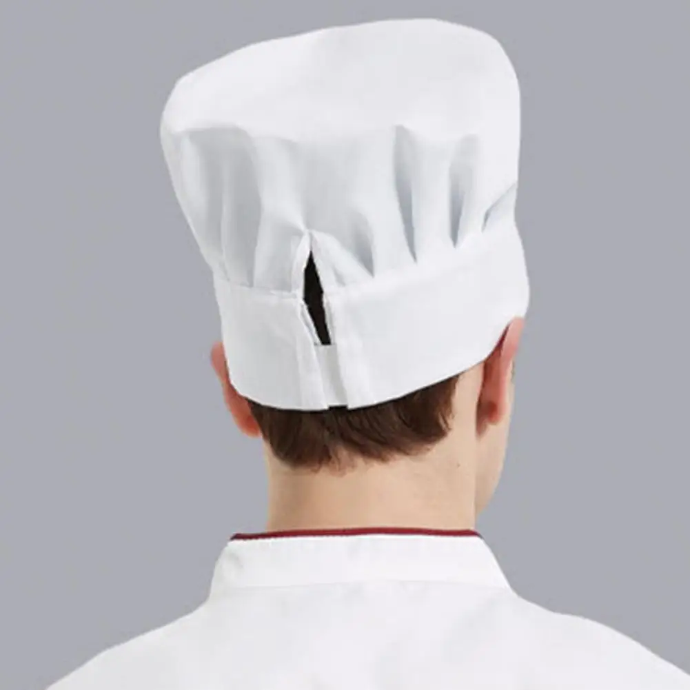Breathable Chef Hat Food Safety Chef Hat Breathable Cotton Chef Hat Adjustable Fit Lightweight Cooking Cap Flat Top Pleated