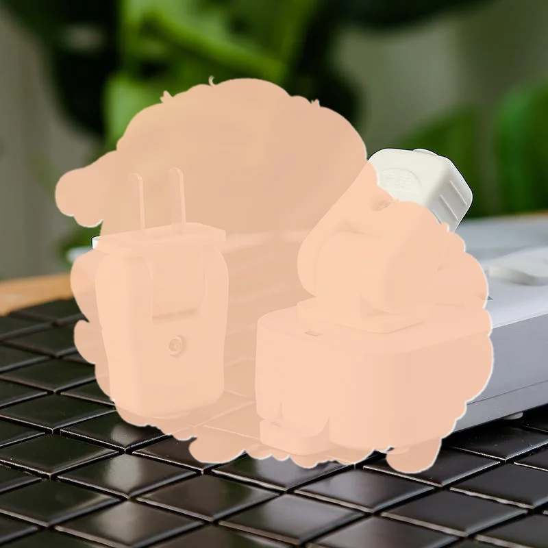 2 Prong Electrical Plug White 180° Rotatable Heat Resistant Durable Shell for Travel Portable Electrical Device Use