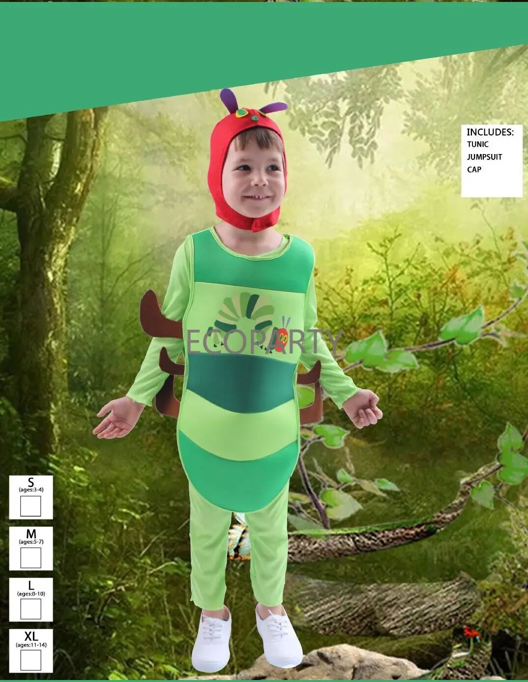 Kind De Zeer Hongerige Rups Kostuum Jongens Meisjes Boek Week Dier Insect Dammen Kostume Karneval Party Cosplay Kostuums