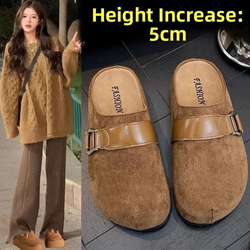 

Retro Flat Bottom Women's Slippers Outdoor Wear Spring Summer Fashion Versatile Slip-On Head Cover Slippers Korean Style Roma...