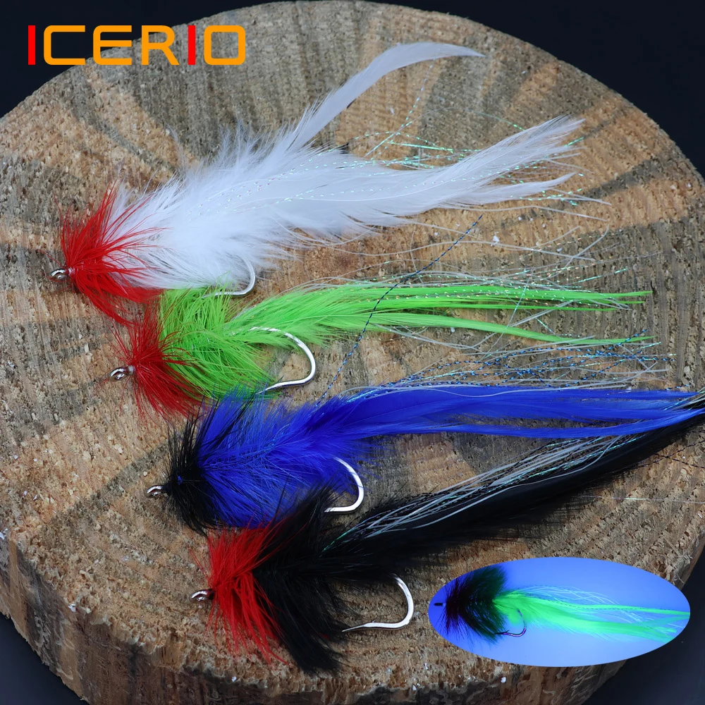 Streamer para gallo Hackle en mosca salada – Señuelo Icerio5/0 - imagen 2