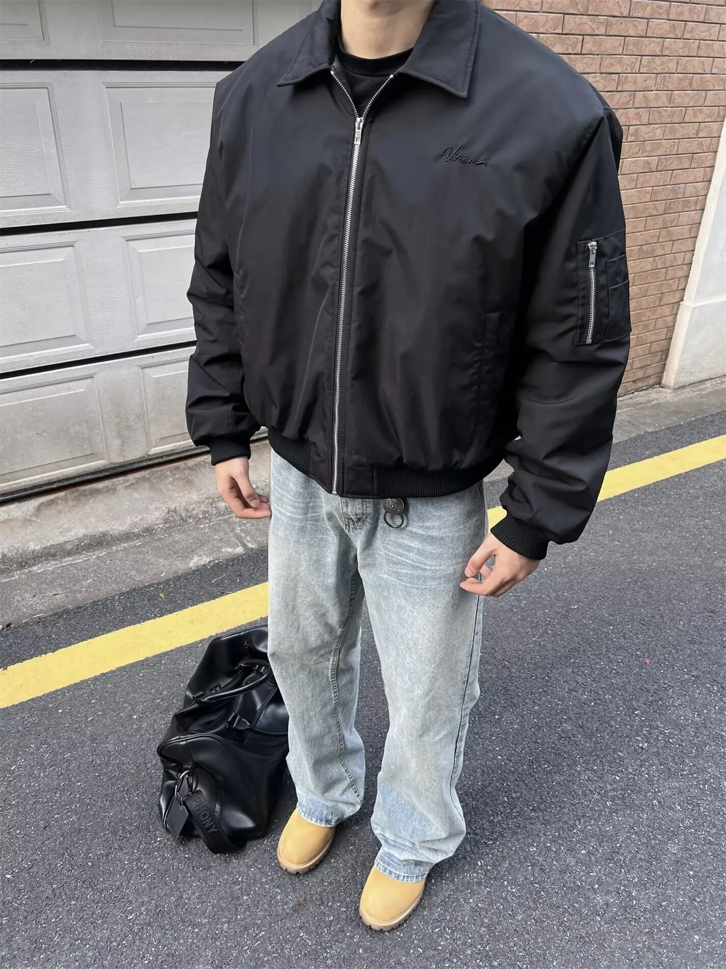 

Retro American Cleanfit Collared Flight Jaet Cotton Coat ort Sle Women's Autumn Winter Outerwear for Couples