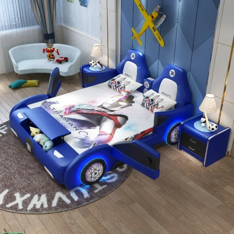 

Cartoon handrails for boys and girls, single bed shaped handrails with storage room, 1.5 meters, 1.8 meters Hot sales