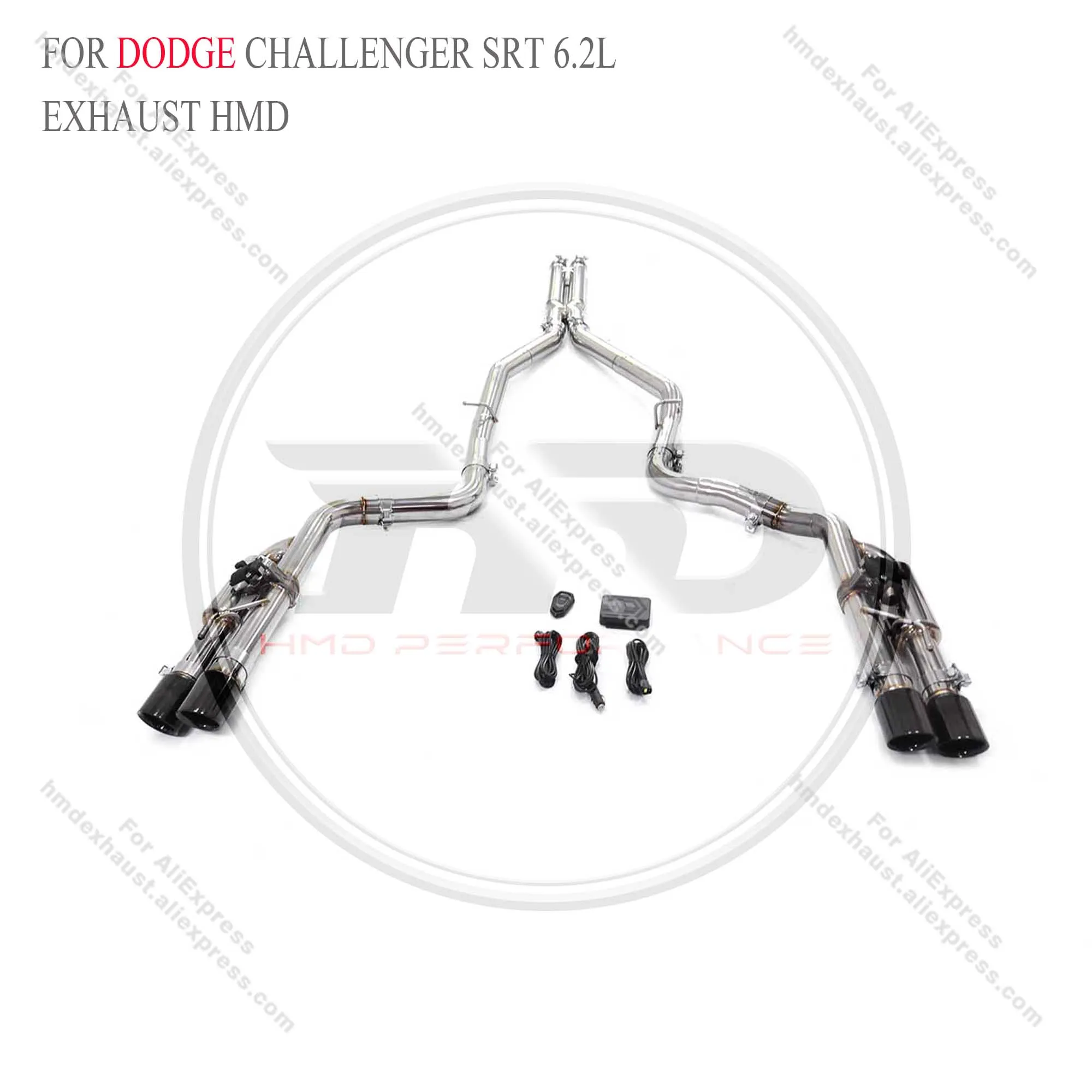 HMD Stainless Steel Exhaust System Performance Catback For Dodge Challenger SRT 6.2L  with Valves With Muffler