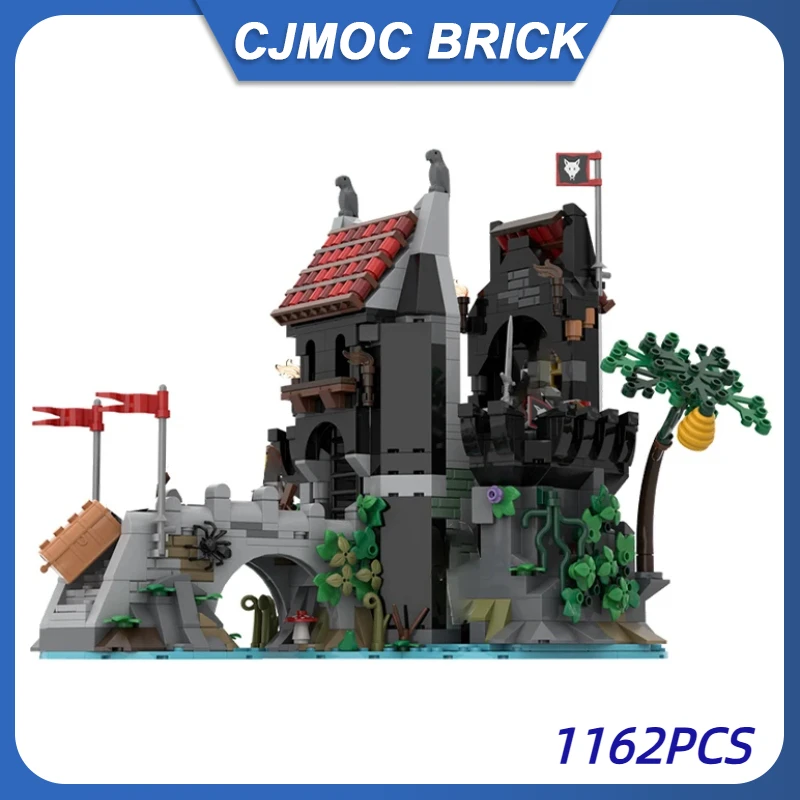 Medieval Modular Architecture Wolf Pack Tower Building Block Assembly Model Set DIY House Bricks Toys Children's Gift MOC-205897