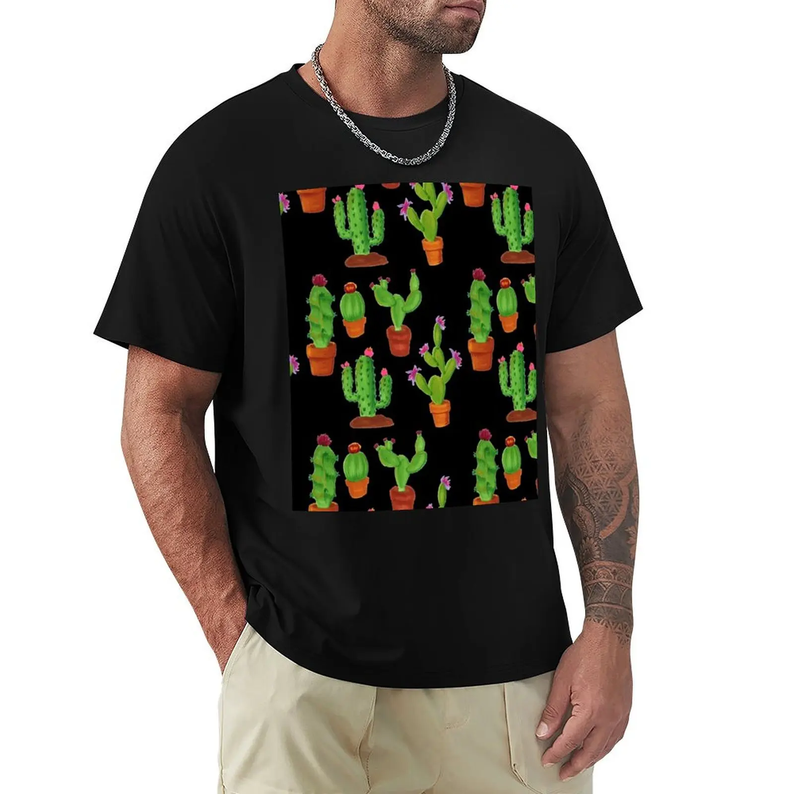 Cactus Sticker Pack - Barrel, Prickly Pear, Saguaro Cactus, Flower, Succulent, Cacti T-Shirt Plus Size Solid Color T-Shirt