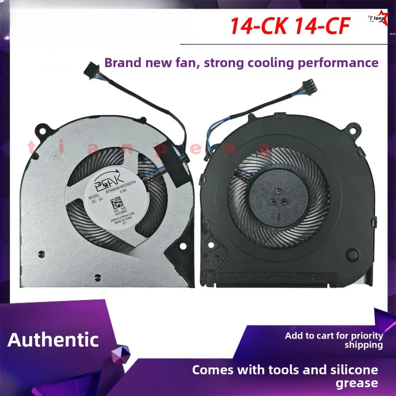 

New Original Cooling Fan Low Noise High Airflow for HP 14-CF CK CM CR 14S-DP 14Q-CS TPN-I130 I131 I135 I136 Laptop CPU Cooler