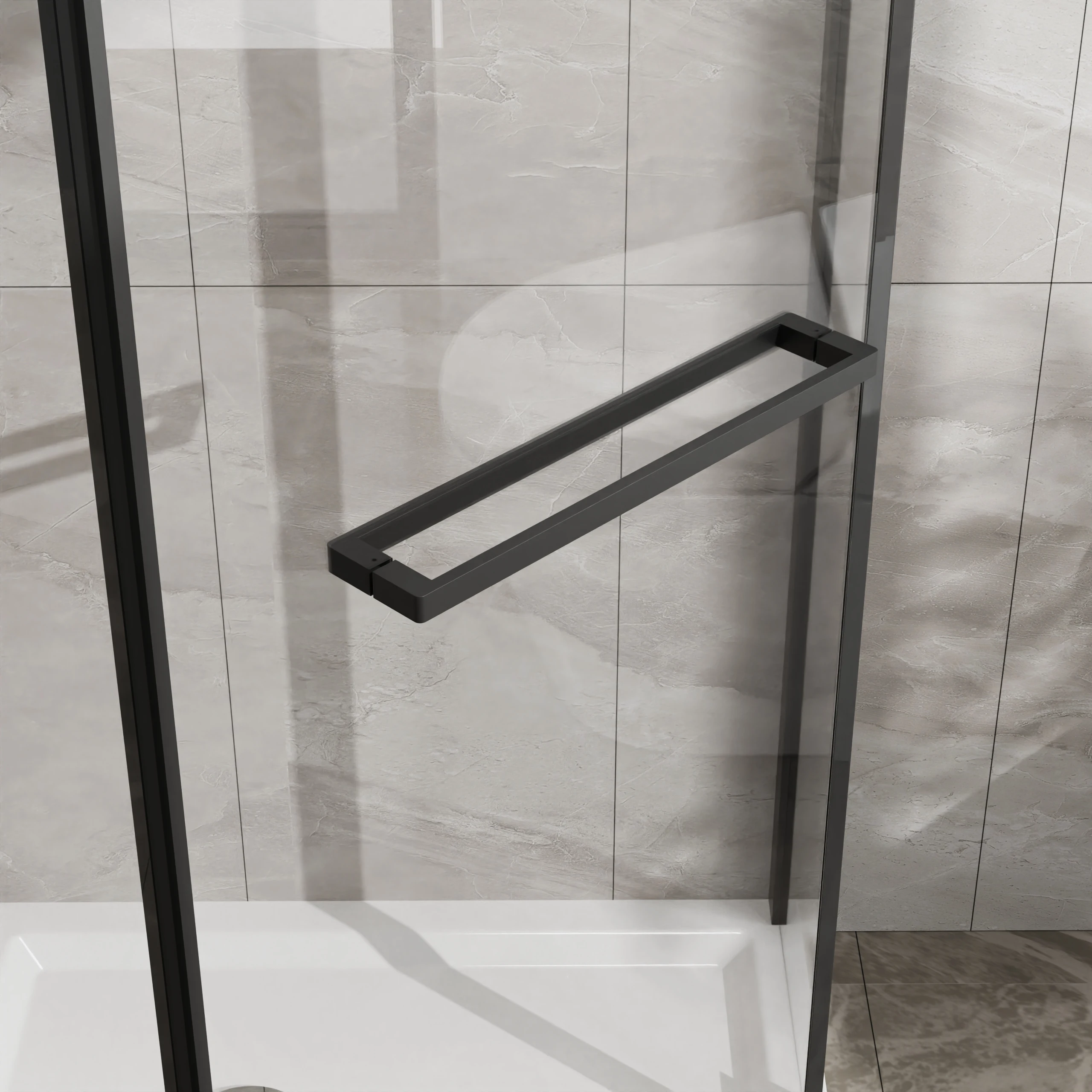 36 بوصة عمق × 36 بوصة عرض × 72 بوصة ارتفاع باب دش بدون إطار، حاوية دش زاوية جديدة مع زجاج شفاف 1/4 بوصة، أبواب دش محورية