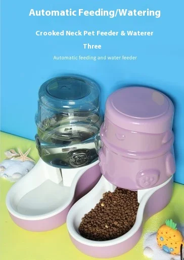 Plastic Bowls Automatic Feeder Unplugged IPX5 Waterproof Travel Use 2.5kg Dog Food & Water Dispenser Eco-friendly