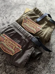 2024 Autumn New American Retro Woven Cargo Pants Men's Simple 100% Cotton Washed Multi Pocket Straight Casual Trousers with Belt