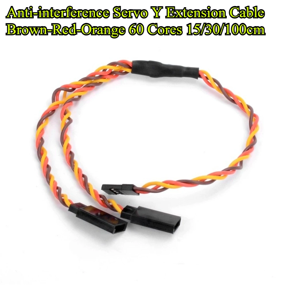 5Pcs/lot 15cm/20cm/30cm/100cm Anti-interference Servo Y Extension Cable 30/60 Core For Futaba & JR Servo Helicopter Car Part Toy