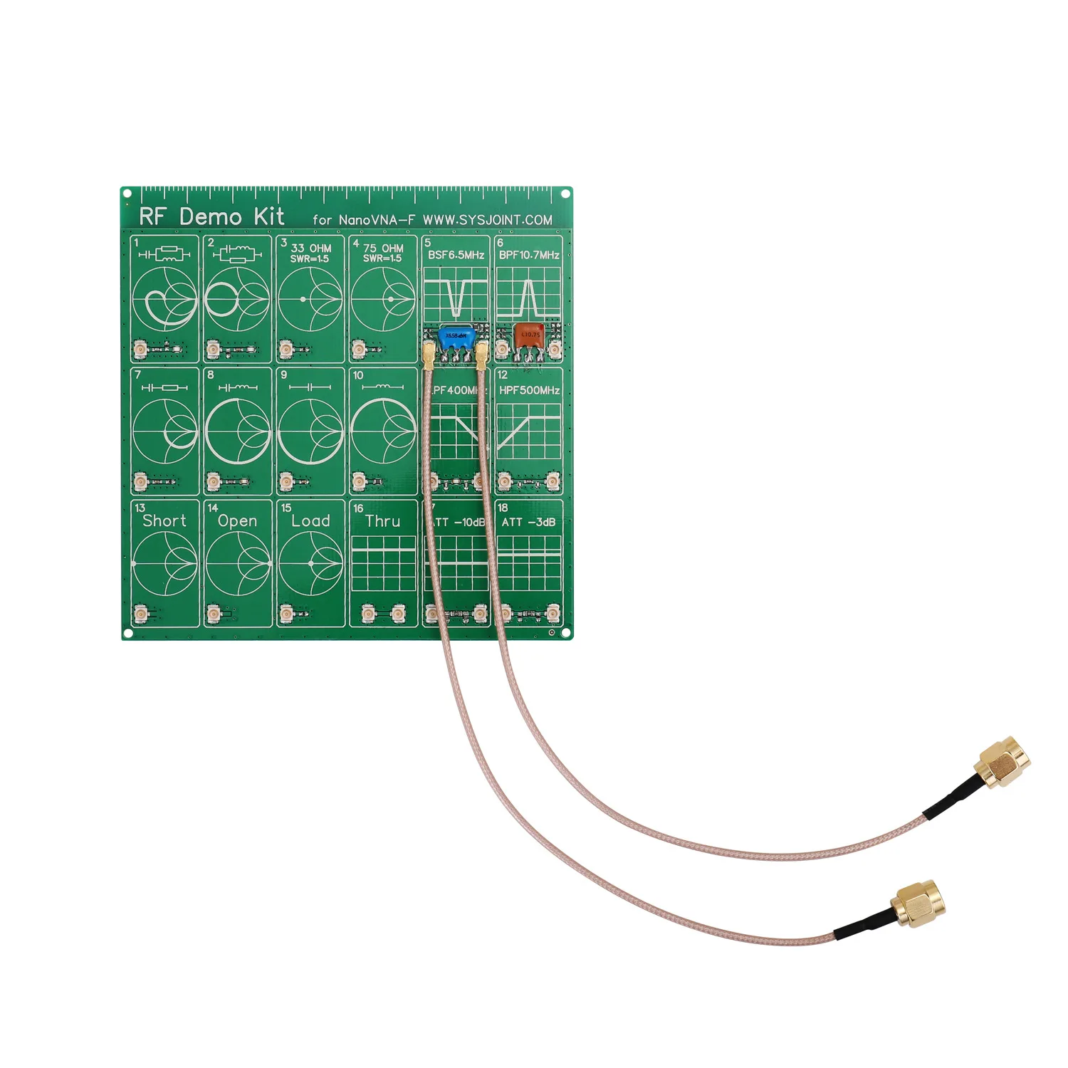 RF VNA Test Board, RF Demo Kit NanoVNA RF Test Module Vector Network Analyzer Board Filter Attenuator Module