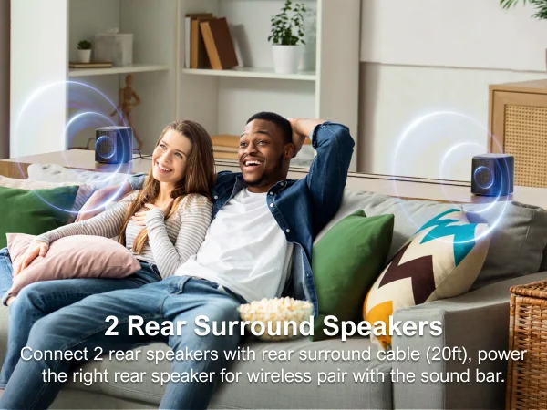 ULTIMEA 7.1CH Virtual Surround Soundbar for TV, 330W Home Theater System with Subwoofer,4 Surround Speakers,APP Control