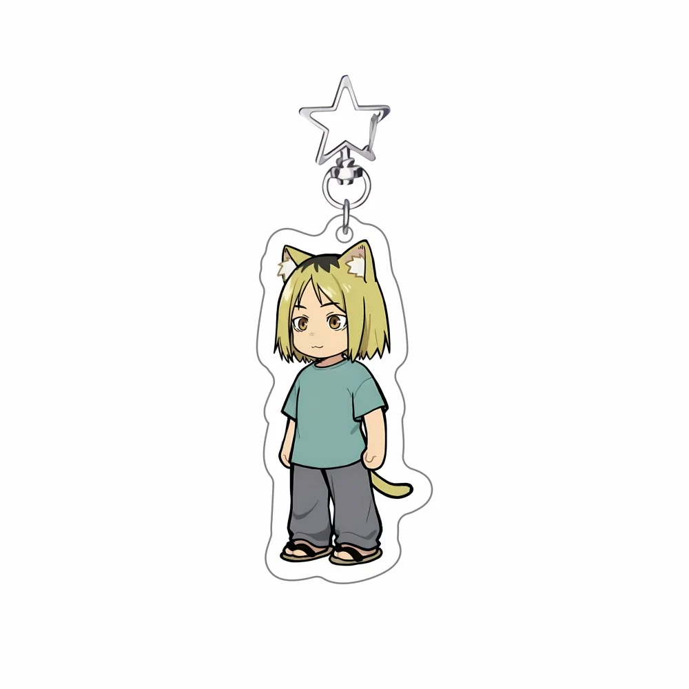 Anime Chainsmoker Cat Yani Neko Manga Neu 6cm Acryl-Standee Schlüsselanhänger Lustiger Katzenmädchen-Charakter Desktop-Ornament Sammlerstück – Detail 4