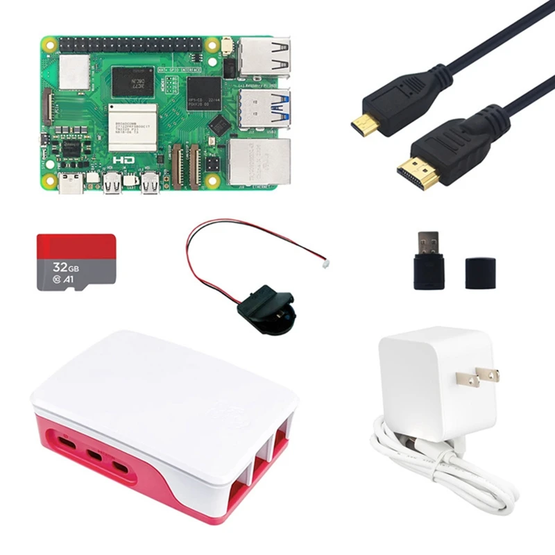 HOT-For Raspberry Pi 5 Development Board 4G RAM With Case Kit BCM2712 2.4Ghz Videocore VII Pcie 2.0 For Pi 5
