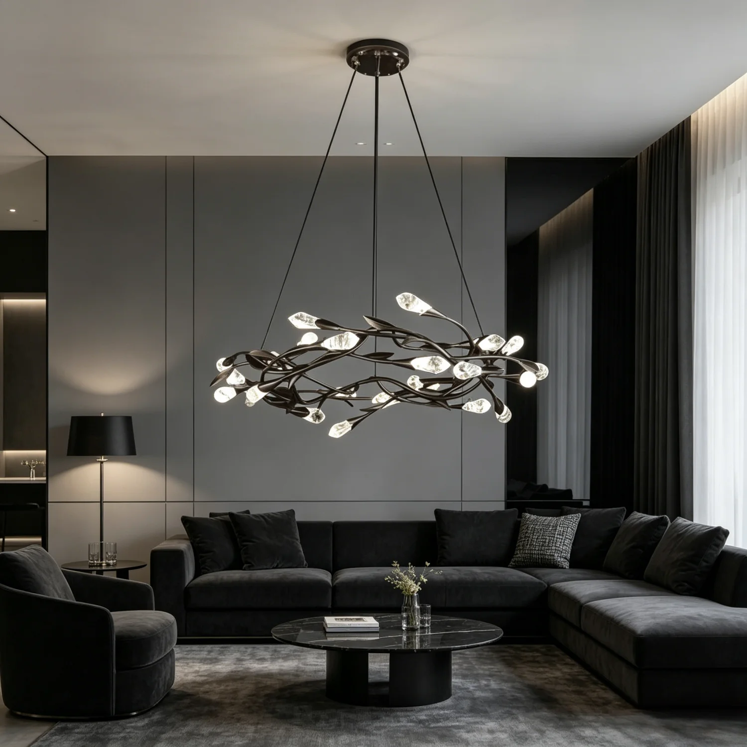 Secret Garden Crystal LED Pendant Light Modern LED Pendant Light Chandelier For Bedroom Restaurant