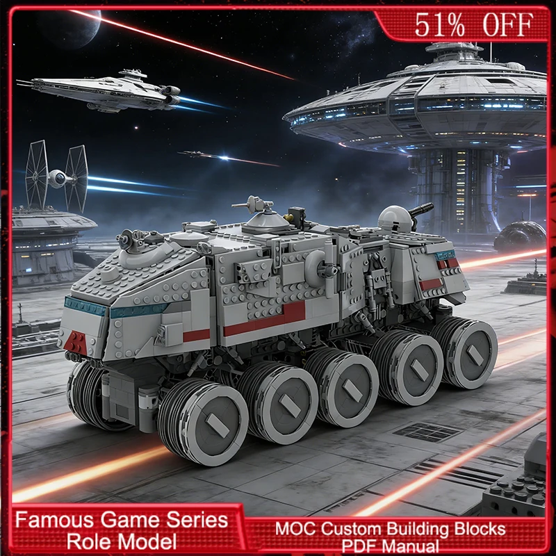 

Набор для сборки танка Star Battle 8098 Turbo Siege Tank, 1531 деталь, модульный конструктор MOC, простой DIY-набор для мальчиков, подарок на Рождество