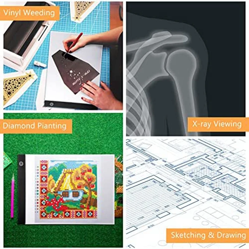 Top-A4 LED Tracing Light Box Sheets A4 Tracing Paper For Drawing Detachable Stand For Diamond Painting Drawing Sketching