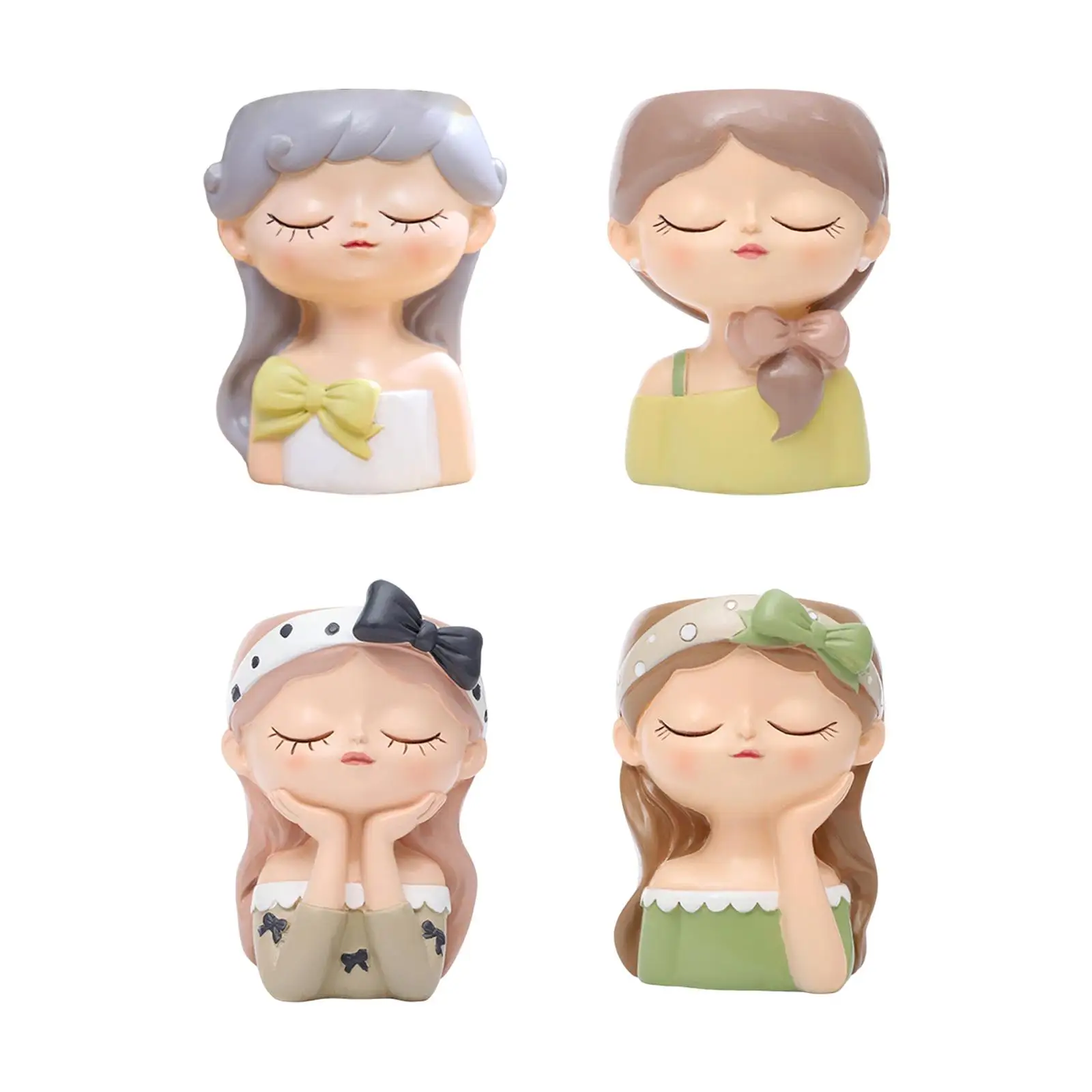 

Girl Flower Pot Resin Plant Pot Decorative Gift Ornament Flowerpot Practical