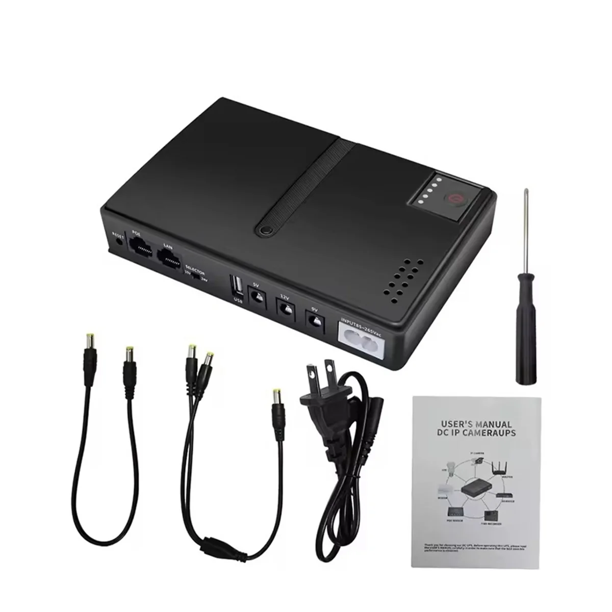 2025+ DC UPS Uninterruptible Power Supply AC 110V to DC 5V 9V 12V 15V 24V UPS Backup Power Adapter for Wireless Router US Plug
