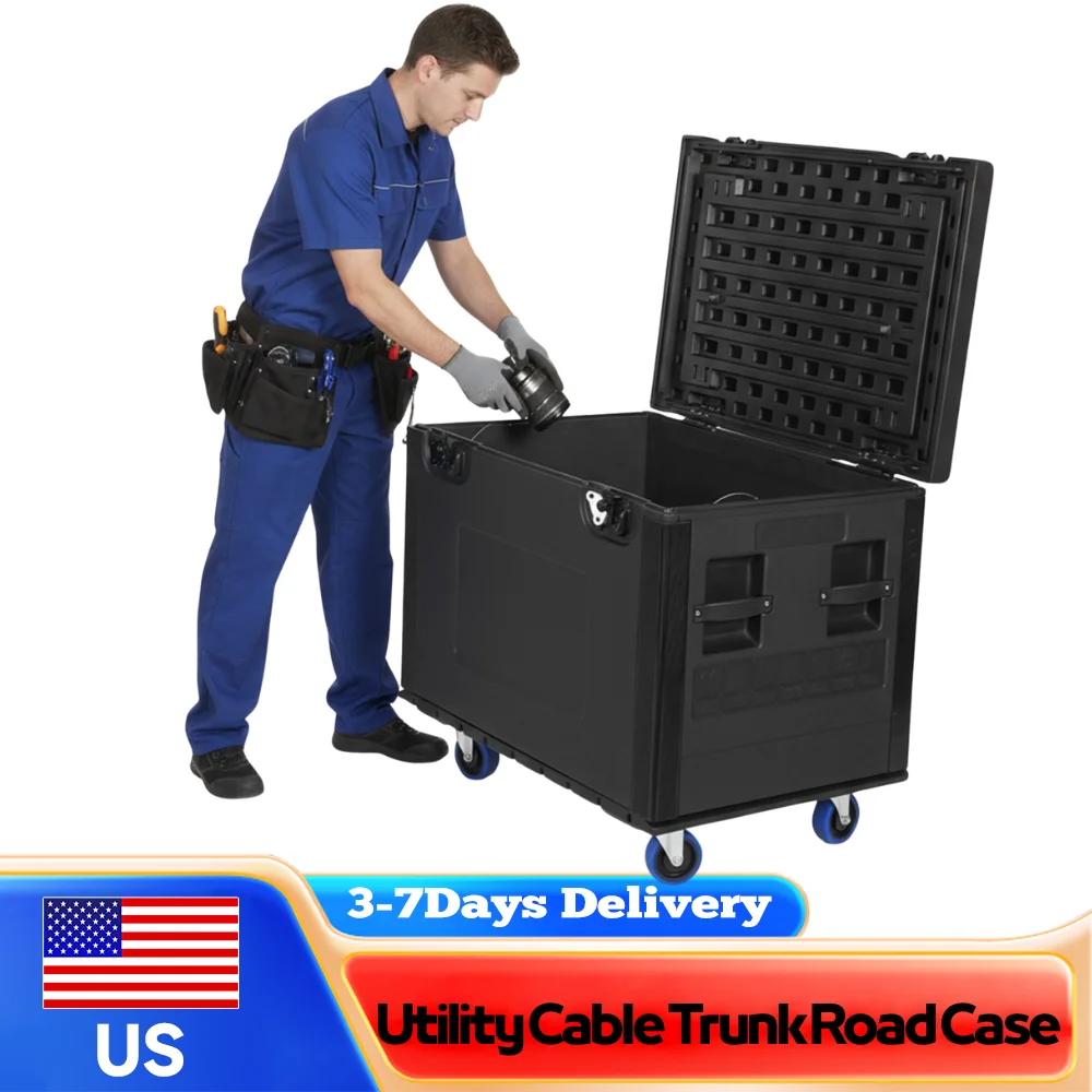 

Прочный водонепроницаемый кейс на колесах для кабелей и инструментов с блокируемыми колесиками для профессионального аудиооборудования, DJ-оборудования и сценического оборудования