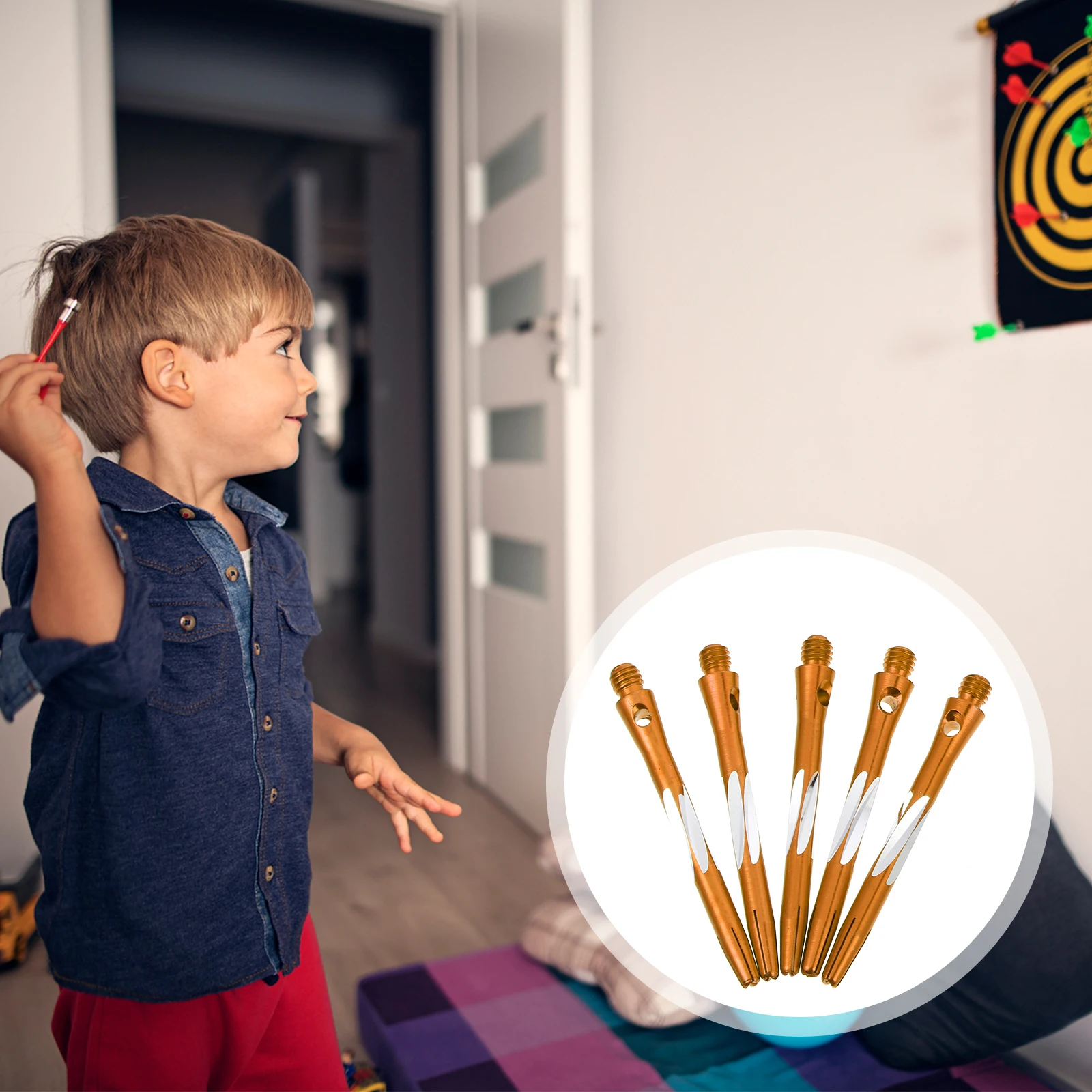 

5pcs Shaft Stems Aluminium Alloy 2Ba Standard Thread Rod For Dart Accessories Game Metal Shaft Supplies Training Equipment