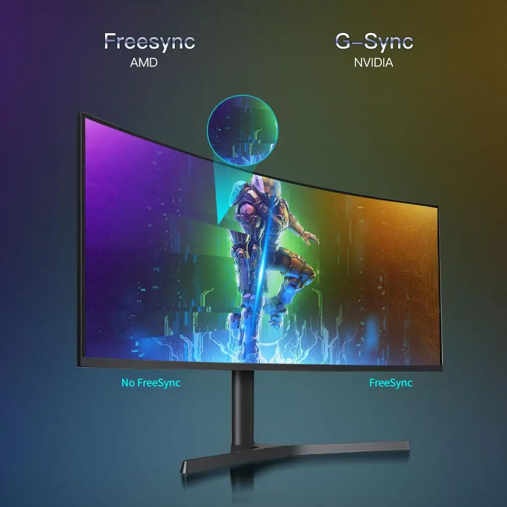 21:9 WQHD 165 هرتز HDR 34 بوصة 1800r منحني LED مكبر صوت للاستوديو منحني شاشة الألعاب 4k شاشة كمبيوتر رفيعة شاشة الألعاب