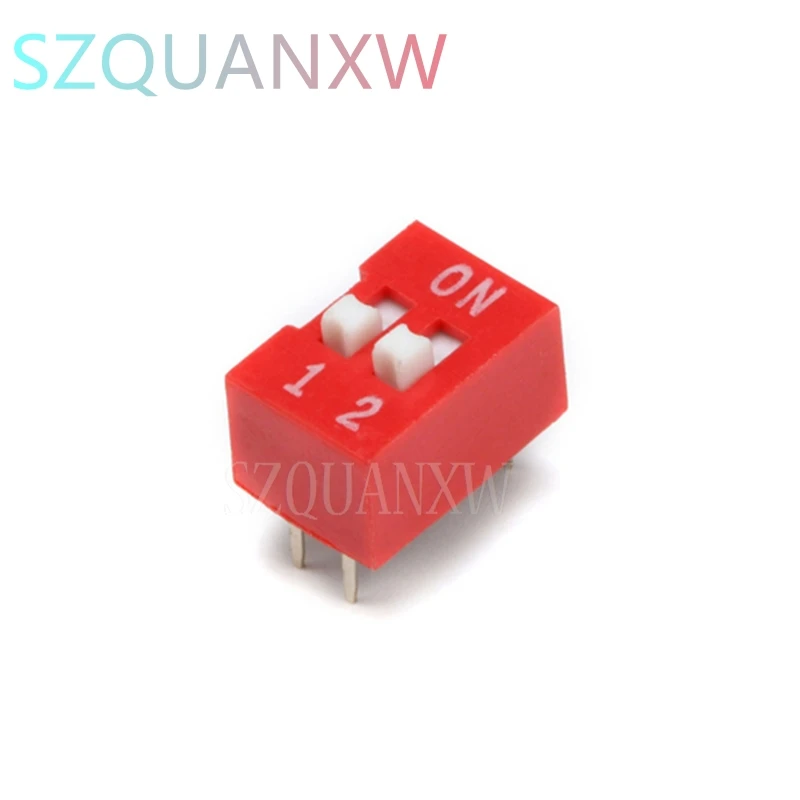 10pcs Slide Type Switch Module 1 2 3 4 5 6 7 8 10 12 PIN Bit 2.54mm Position Way DIP Red Pitch Toggle Switch Red Dial Switch