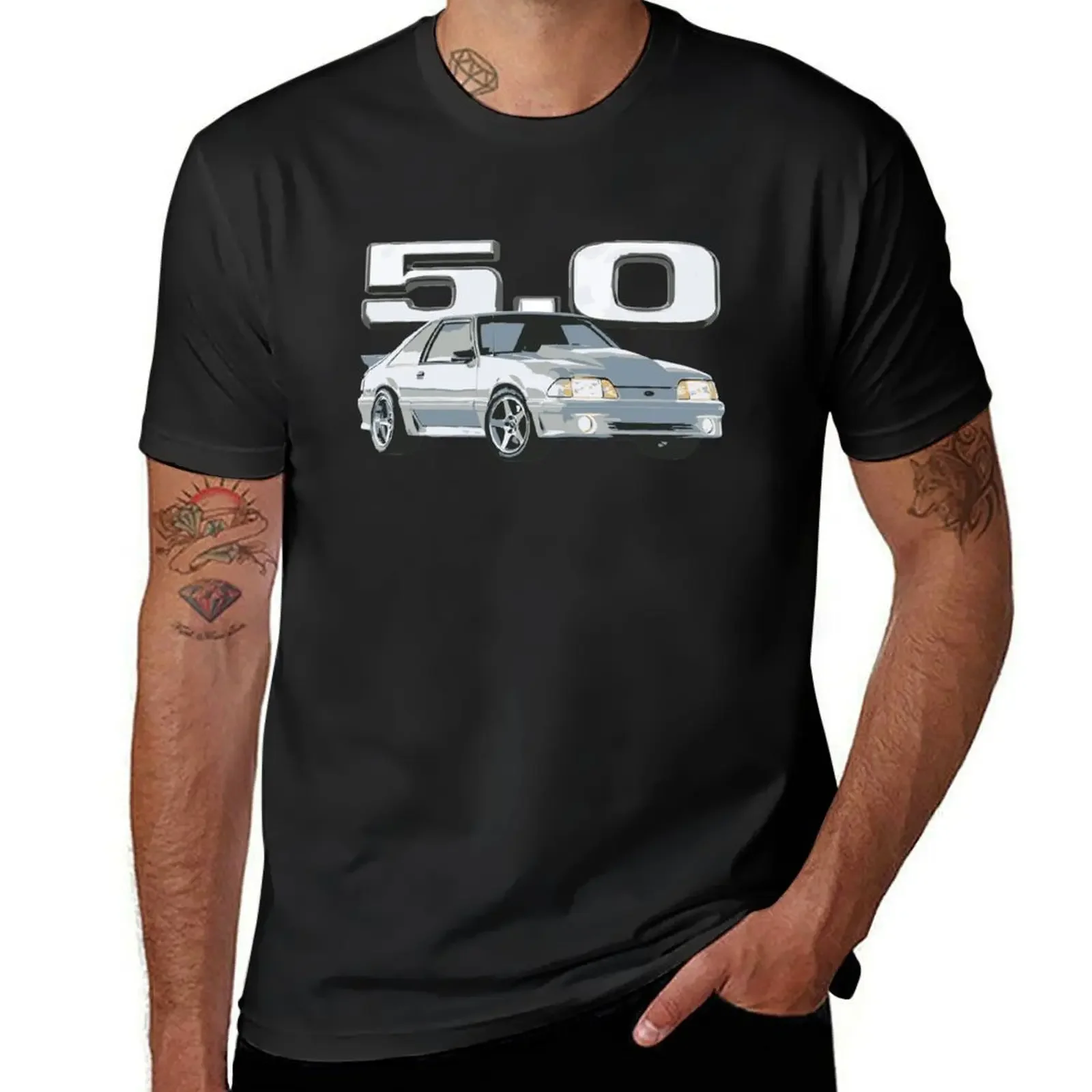 

Mustang GT 5.0L V8 Fox Body USA T-Shirt funny meme t-shirts kawaii clothes vintage heavyweights shirts men graphic