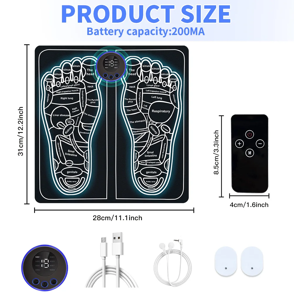 

EMS Foot Stimulator Pad – Electric Foot Massager Mat for Plantar Pain Relief, Circulation & Relaxation