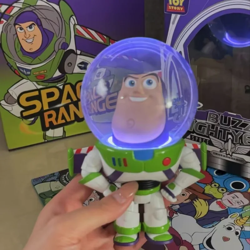 Buzz Lightyear authentique de Toy Story, deux formes, lumières nocturnes, deux tailles, décoration de bureau, collection, mignon, cadeau d'anniversaire