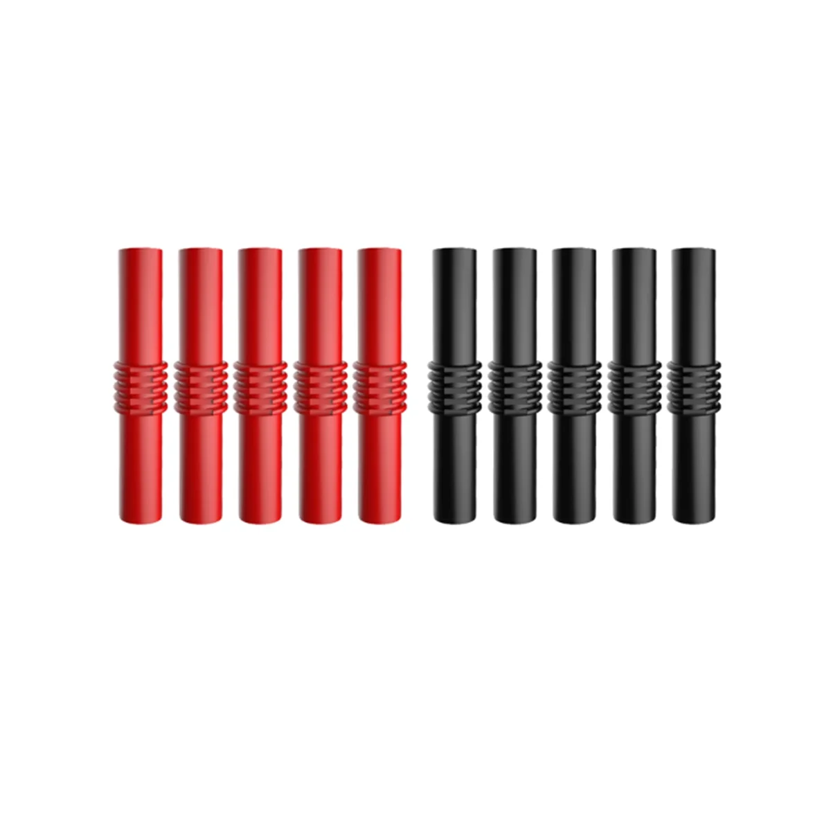 P7023 10Pcs/Lot Extension Insulated PVC 4mm Banana Plug Socket Female to Female Adapter Coupler Connector Red Black