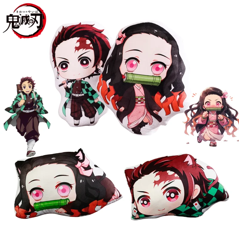 Demon Slayer Kamado Nezuko Agatsuma Zenitsu аниме двухмерная подушка творческая личность каваи кукла орнамент праздничный подарок