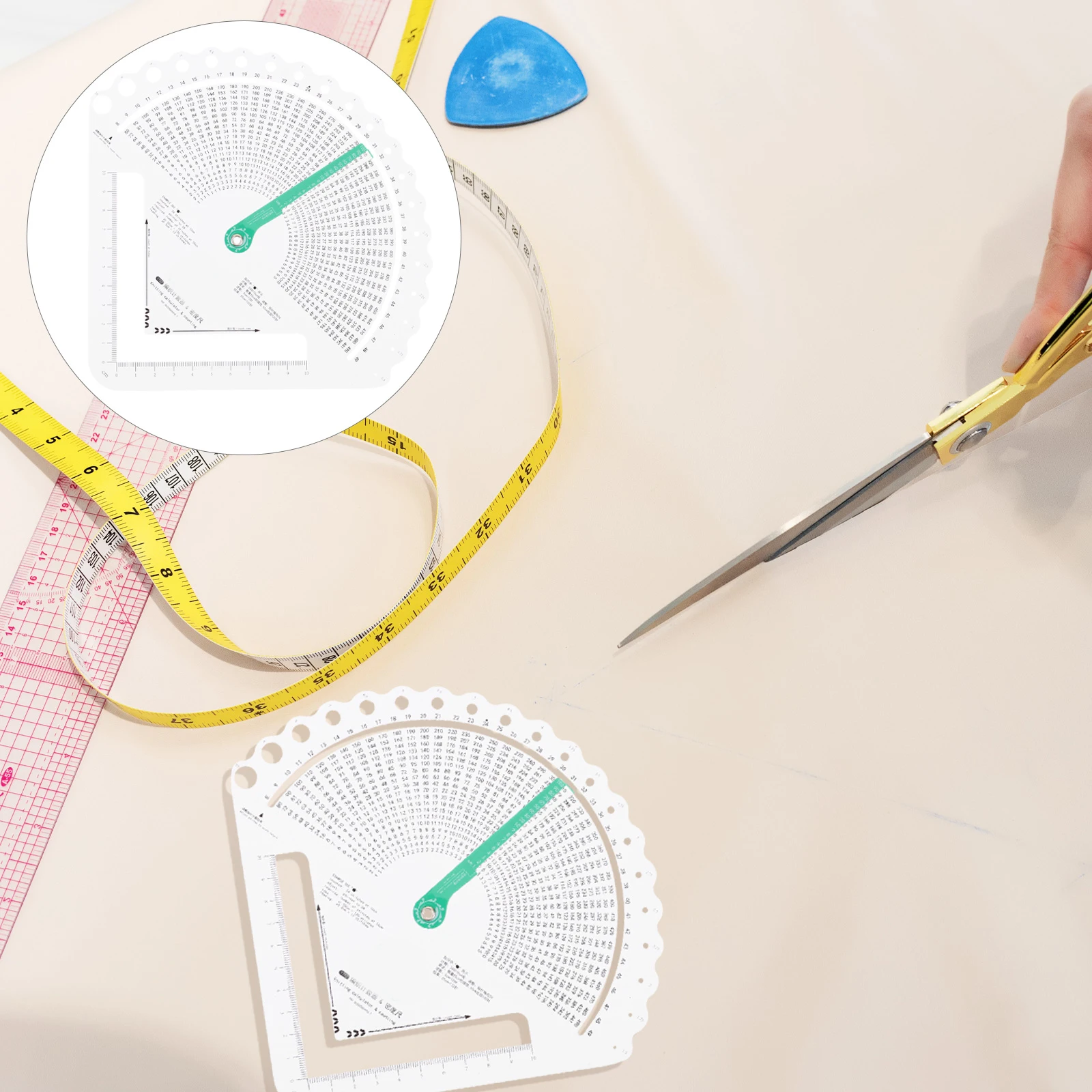 

Knitting Density Ruler Sector Patchwork Template Quilting Accessories Tool Wool Sample Fabric Cutting Sewing Rulers Gauge Count