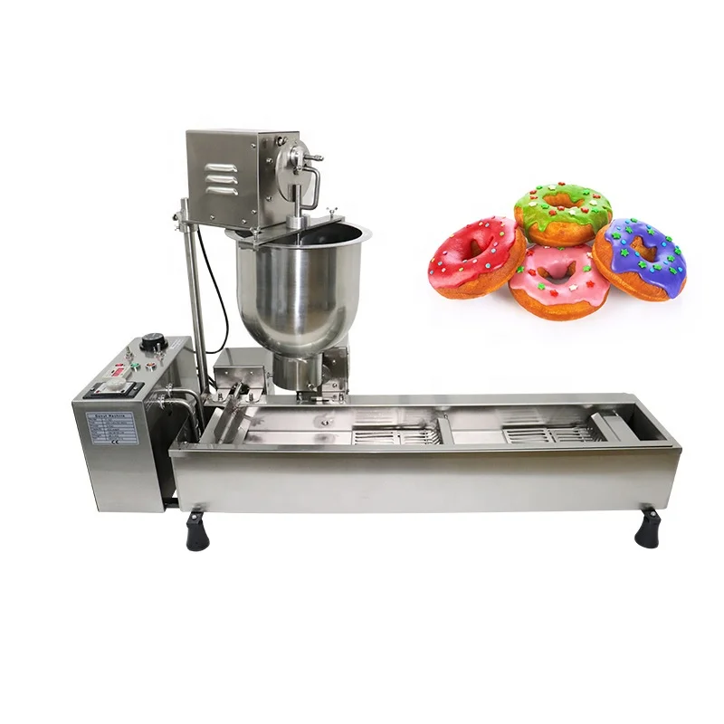 Automatic 3 Moulds Doughnut Fryer Machine Commercial Doughnut Making Machine