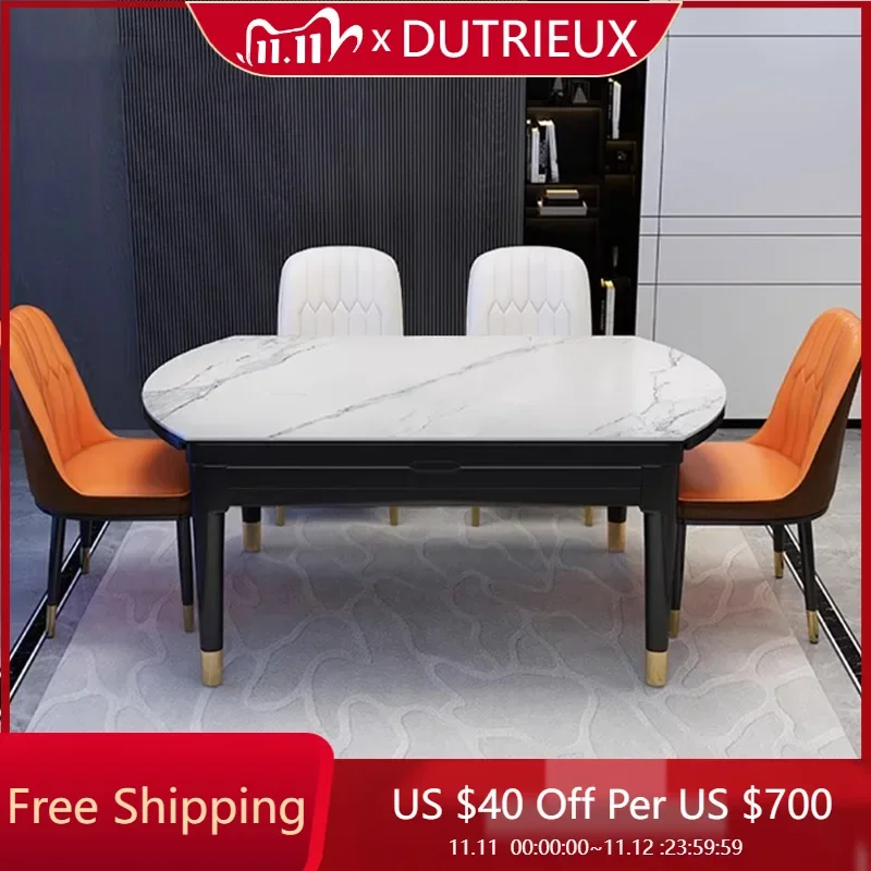 

Круглый мраморный обеденный стол в скандинавском роскошном стиле, минималистичный современный обеденный стол, металлические ножки Mesas De Jantar, кухонная мебель