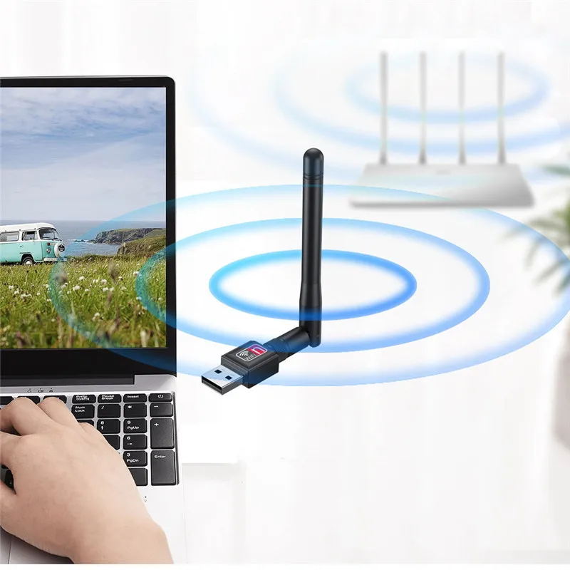 150Mbps Wireless Network Card Mini USB WiFi Adapter LAN Wi-Fi Receiver Dongle Antenna 802.11 b/g/n for PC laptop Windows