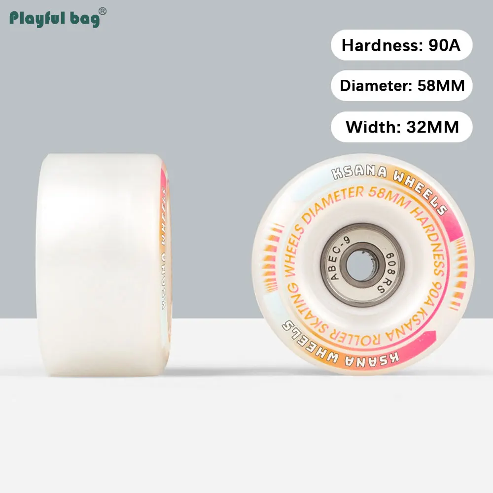 90A 58x32MM Flash Wheels For Skateboard / Double Row Roller Skates 4 Colors Gradient Flashing Pearl White Wheel Accessory AMB309