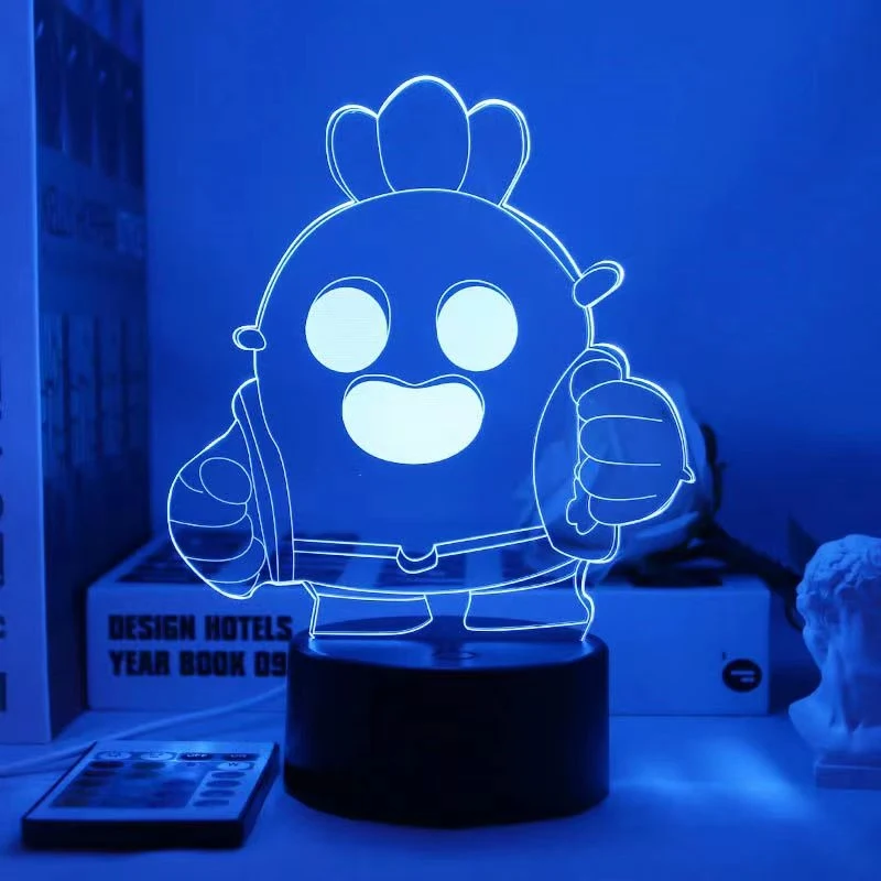 Brawl Stars Poco Spike Primo Action Figures Esports Themed Night Light Bedroom Decor Collectible Garage Kit Toys Christmas Gift