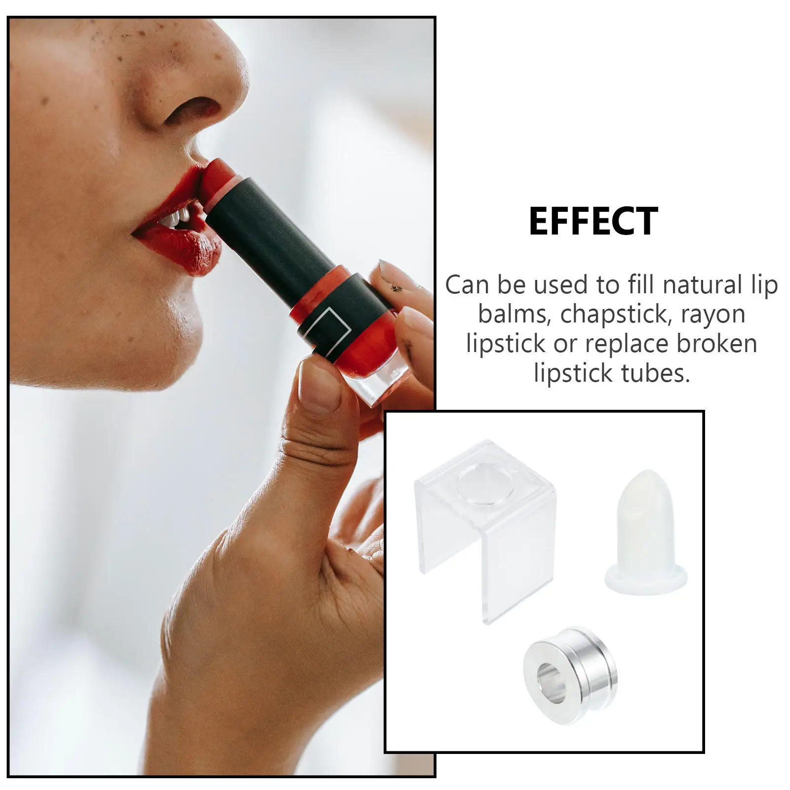 2 ensembles de moules à rouge à lèvres DIY, matériau lisse et sûr pour la fabrication de baumes à lèvres, conception à fermeture à pression, cadeau idéal