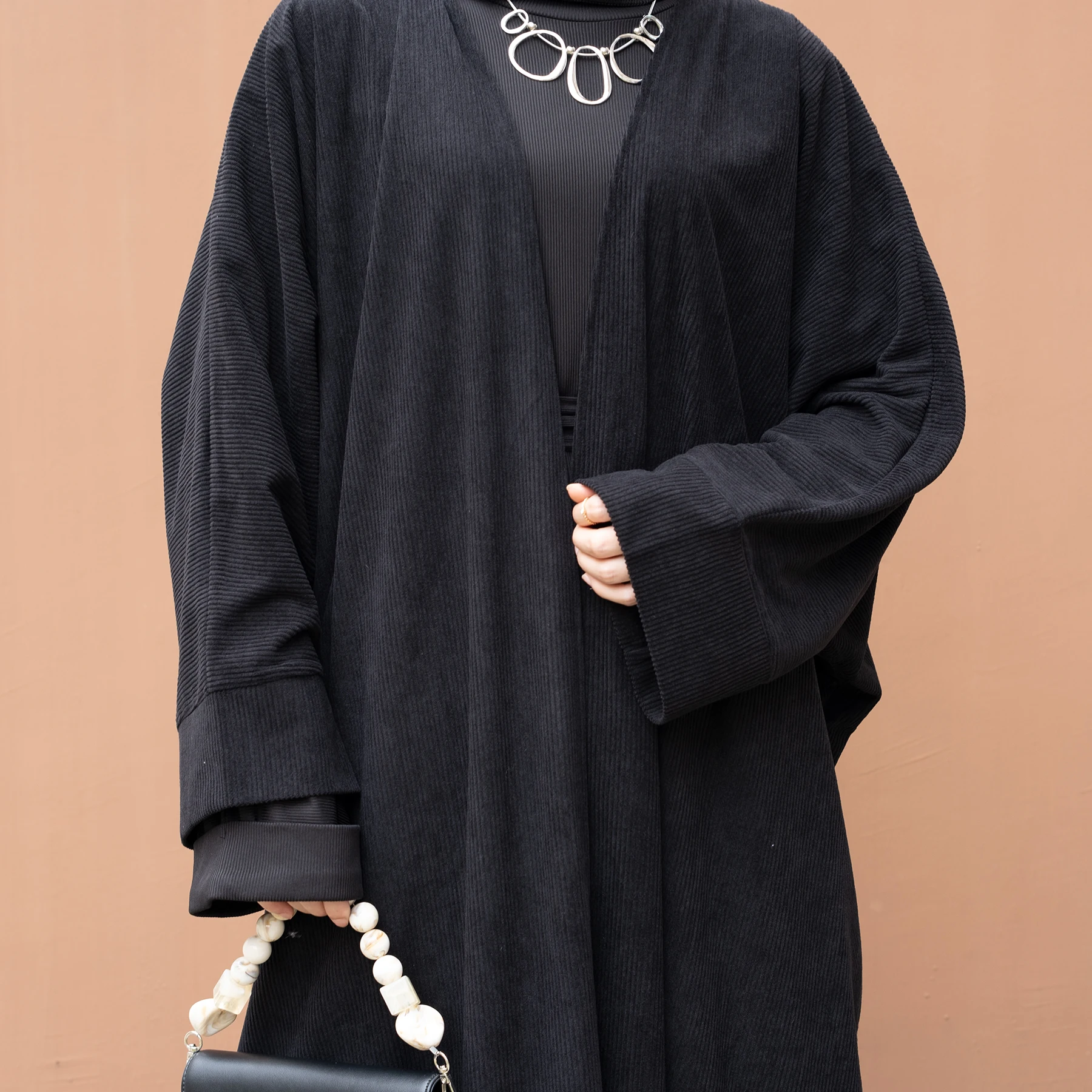 

Eid Ramadan Kimono Dubai Abayas for Women Muslim Dress Turkish Kaftan Islam Clothing Modest Prayer Coat Jalabiya Cardigan Robe