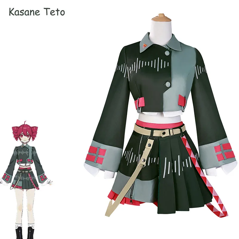 

Kasane Teto Cosplay Costume Anime Uniform Halloween Party Role Play Outfits for Women Girls