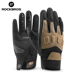 ROCKBROS Cycling Gloves Full Finger Gloves Breathable Anti-slip Palm Touch Screen Gloves Men Outdoor Sports Motorcycle Gloves