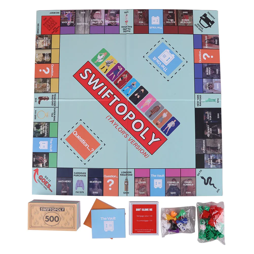 TS Monopoly Board Games Swiftopoly Ultimate Interactive Board Game TS Merch Fan Gifts Fun Party Game for Bachelor Celebrations